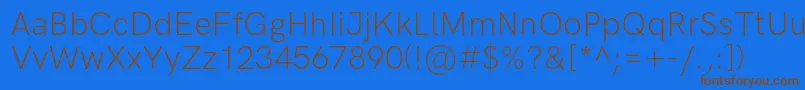 HkgroteskLightlegacy Font – Brown Fonts on Blue Background