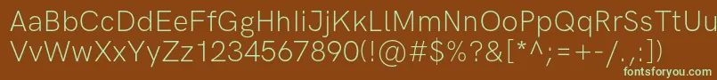 HkgroteskLightlegacy Font – Green Fonts on Brown Background