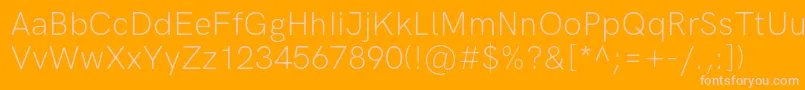 HkgroteskLightlegacy Font – Pink Fonts on Orange Background