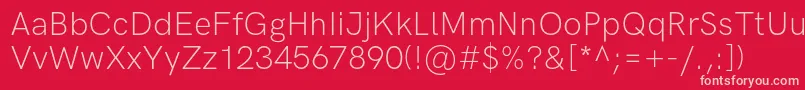 HkgroteskLightlegacy Font – Pink Fonts on Red Background