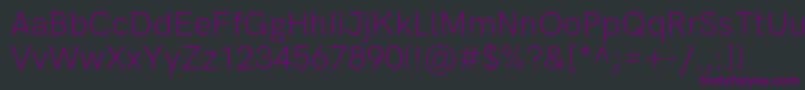 Подробнее о шрифте HkgroteskLightlegacy Шрифт HkgroteskLightlegacy – фиолетовые шрифты на чёрном фоне