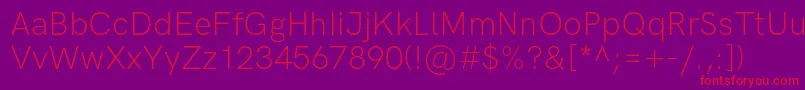 HkgroteskLightlegacy Font – Red Fonts on Purple Background