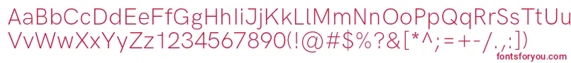 HkgroteskLightlegacy Font – Red Fonts on White Background