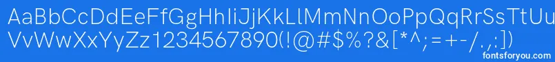 HkgroteskLightlegacy Font – White Fonts on Blue Background