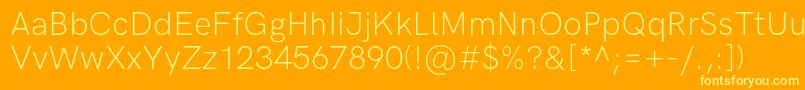 HkgroteskLightlegacy Font – Yellow Fonts on Orange Background
