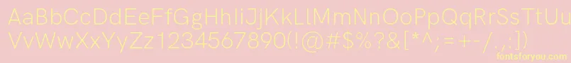 HkgroteskLightlegacy Font – Yellow Fonts on Pink Background