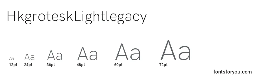 Размеры шрифта HkgroteskLightlegacy