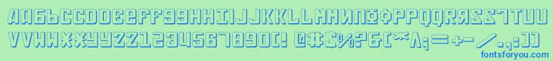 Soviet2e3D Font – Blue Fonts on Green Background