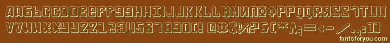 Soviet2e3D Font – Green Fonts on Brown Background