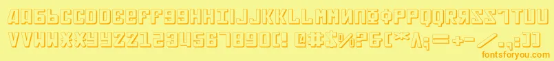 Soviet2e3D Font – Orange Fonts on Yellow Background