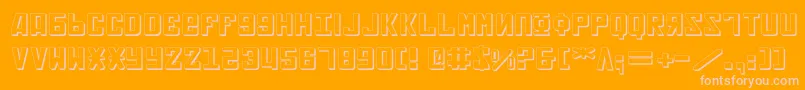 Soviet2e3D Font – Pink Fonts on Orange Background