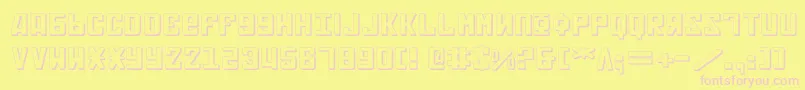 Soviet2e3D Font – Pink Fonts on Yellow Background