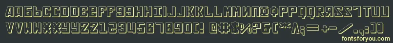 Soviet2e3D Font – Yellow Fonts on Black Background