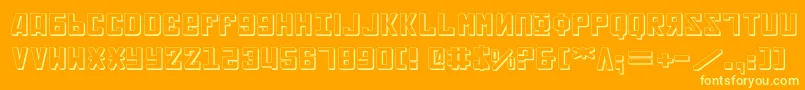 Soviet2e3D Font – Yellow Fonts on Orange Background