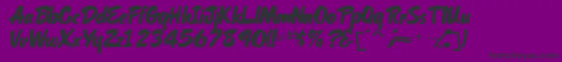 OrielscriptsskItalic-Schriftart – Schwarze Schriften auf violettem Hintergrund