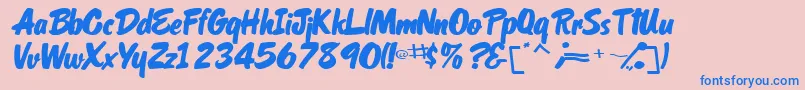 OrielscriptsskItalic Font – Blue Fonts on Pink Background