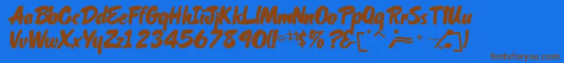 OrielscriptsskItalic Font – Brown Fonts on Blue Background