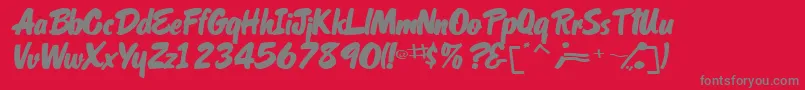 フォントOrielscriptsskItalic – 赤い背景に灰色の文字