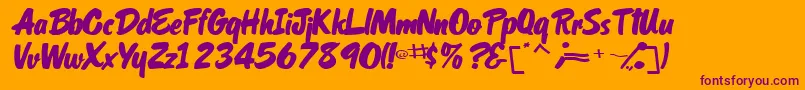OrielscriptsskItalic Font – Purple Fonts on Orange Background