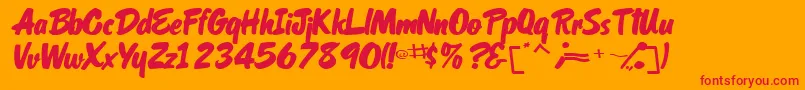 OrielscriptsskItalic Font – Red Fonts on Orange Background