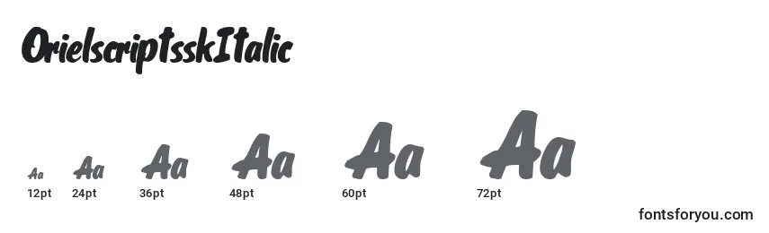 OrielscriptsskItalic Font Sizes