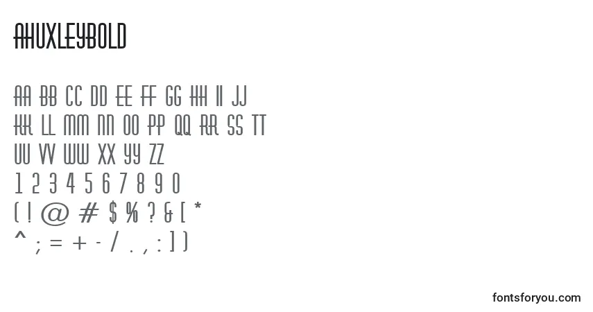 Czcionka AHuxleyBold – alfabet, cyfry, specjalne znaki