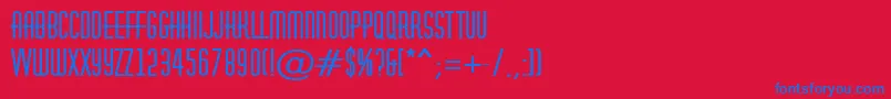 フォントAHuxleyBold – 赤い背景に青い文字