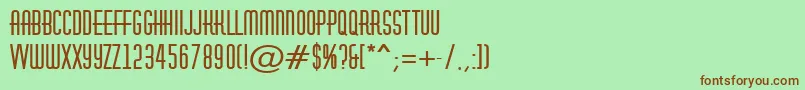 Czcionka AHuxleyBold – brązowe czcionki na zielonym tle