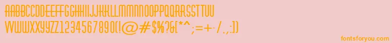 フォントAHuxleyBold – オレンジの文字がピンクの背景にあります。