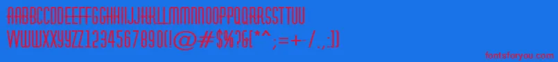 AHuxleyBold Font – Red Fonts on Blue Background