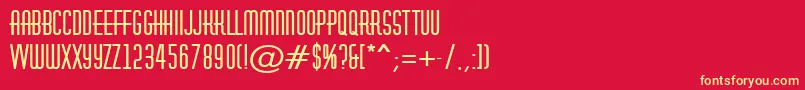 フォントAHuxleyBold – 黄色の文字、赤い背景