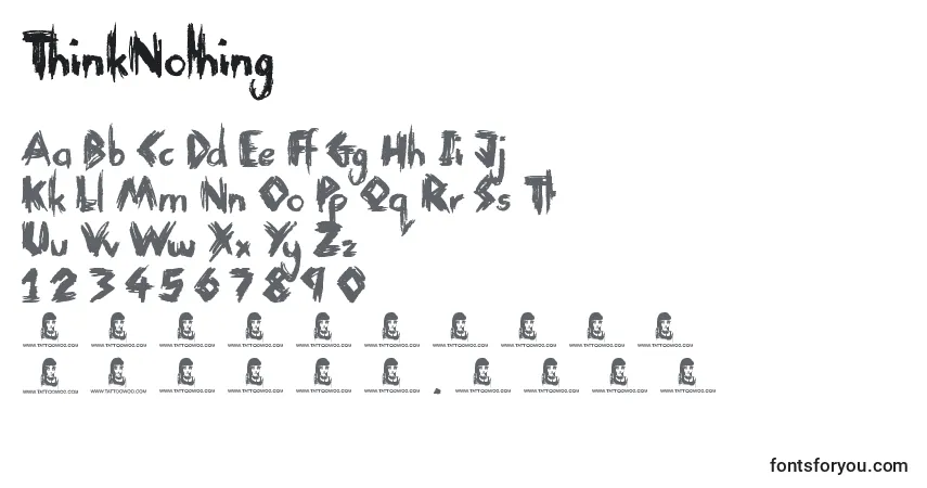 A fonte ThinkNothing – alfabeto, números, caracteres especiais