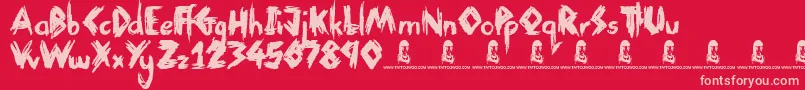 fuente ThinkNothing – Fuentes Rosadas Sobre Fondo Rojo