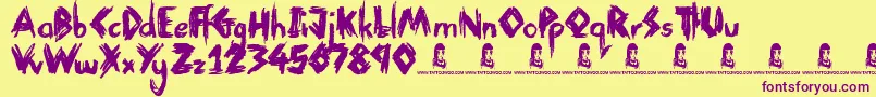 ThinkNothing Font – Purple Fonts on Yellow Background