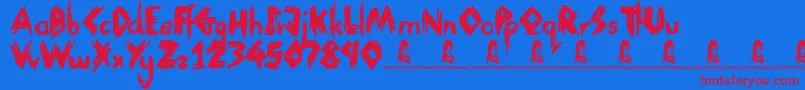 ThinkNothing Font – Red Fonts on Blue Background