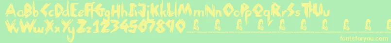 ThinkNothing Font – Yellow Fonts on Green Background