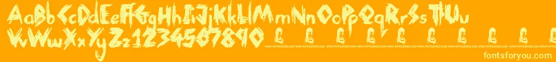 ThinkNothing Font – Yellow Fonts on Orange Background