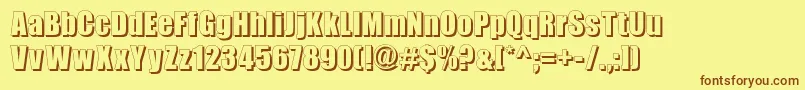 BillboardShadow Font – Brown Fonts on Yellow Background