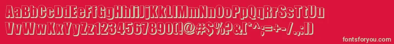 BillboardShadow Font – Green Fonts on Red Background