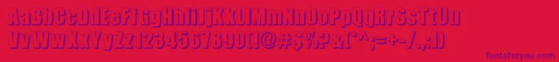 BillboardShadow Font – Purple Fonts on Red Background