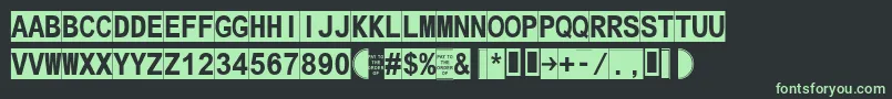 フォントSecure19a – 黒い背景に緑の文字