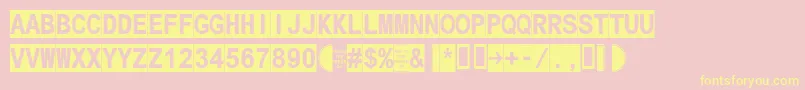 Secure19a Font – Yellow Fonts on Pink Background