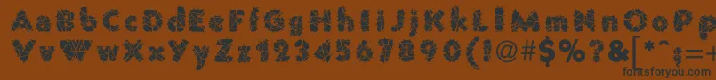 PrisonWire1-Schriftart – Schwarze Schriften auf braunem Hintergrund