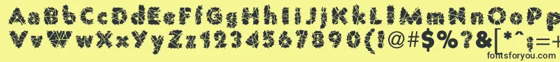 fuente PrisonWire1 – Fuentes Negras Sobre Fondo Amarillo