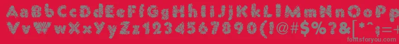 フォントPrisonWire1 – 赤い背景に灰色の文字