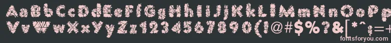 PrisonWire1-Schriftart – Rosa Schriften auf schwarzem Hintergrund