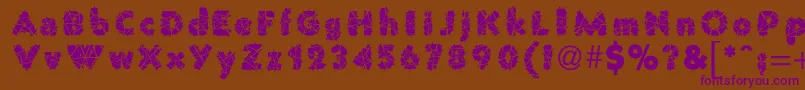 PrisonWire1-Schriftart – Violette Schriften auf braunem Hintergrund
