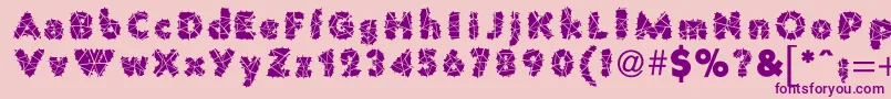 Więcej informacji o czcionce PrisonWire1 Czcionka PrisonWire1 – fioletowe czcionki na różowym tle