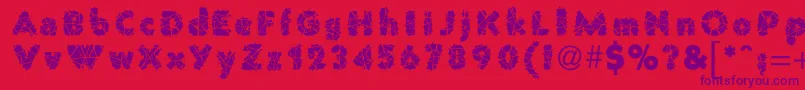 Saiba mais sobre a fonte PrisonWire1 Fonte PrisonWire1 – fontes roxas em um fundo vermelho