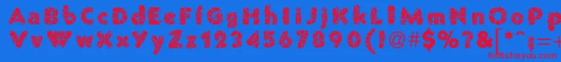 PrisonWire1 Font – Red Fonts on Blue Background